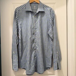 Bugatchi Men’s Long Sleeve Button Front Shirt Size 18.5 x36/37
